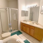 Master bathroom at Sunshine Villa at Glenbrook Resort, a short-term vacation rental home in Orlando near Walt Disney World