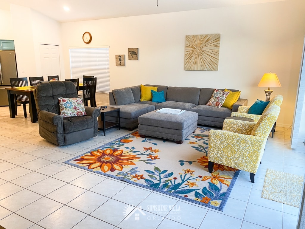 Living Room at Sunshine Villa at Glenbrook Resort