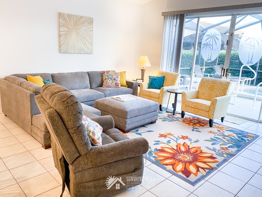 Living Room at Sunshine Villa at Glenbrook Resort