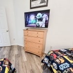 TV in Star Wars Themed Twin Bedroom at Sunshine Villa at Glenbrook Resort, Orlando